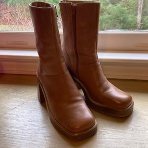 Steve Madden Fantsie Boot Tan Leather size 8.5
